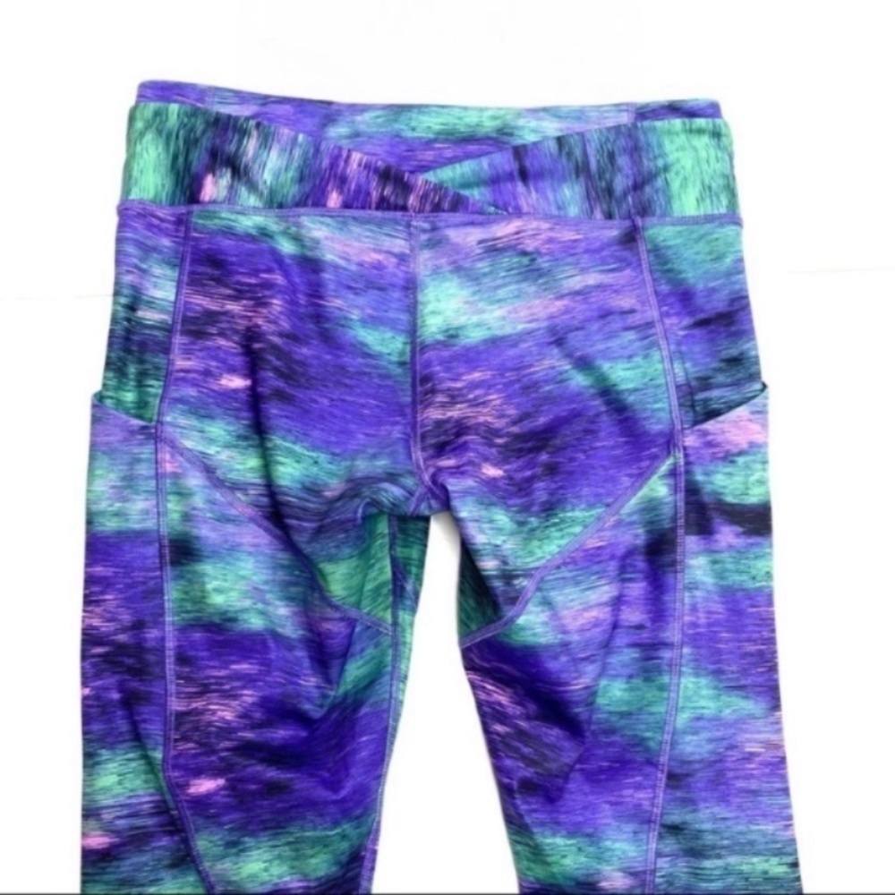 LULULEMON Time to Shine Tight Leggings Rio Nights Multi Purple Green Size 10 - Picture 5 of 10